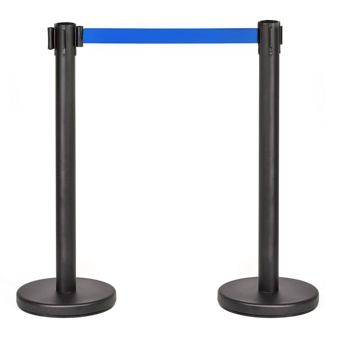 Poste Separador Cinta Extensible 3 metros (2uds) Azul