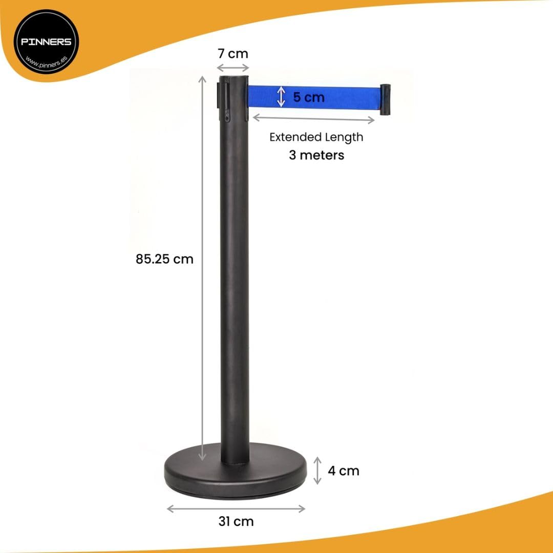 Poste Separador Cinta Extensible 3 metros (2uds) Azul - Imagen 5