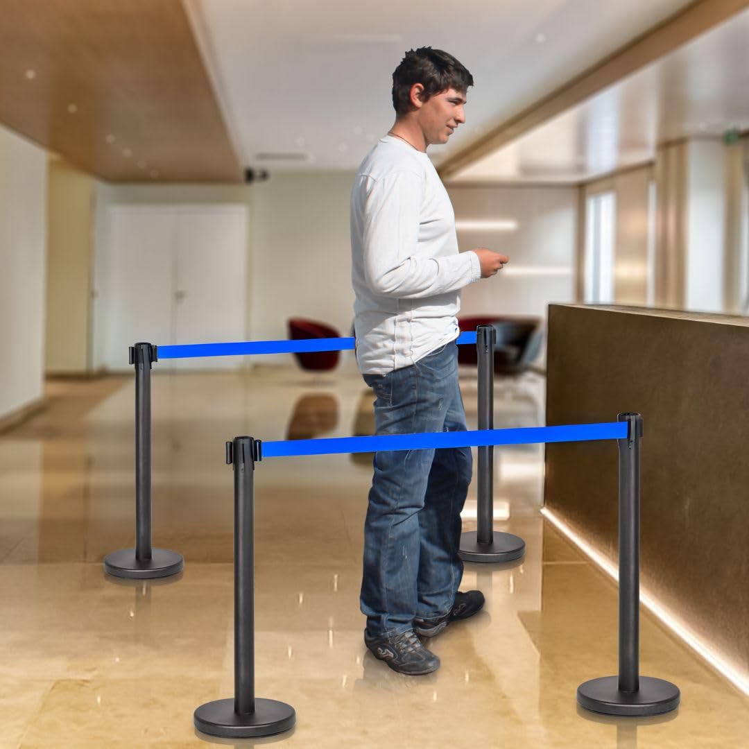 Poste Separador Cinta Extensible 3 metros (2uds) Azul - Imagen 7