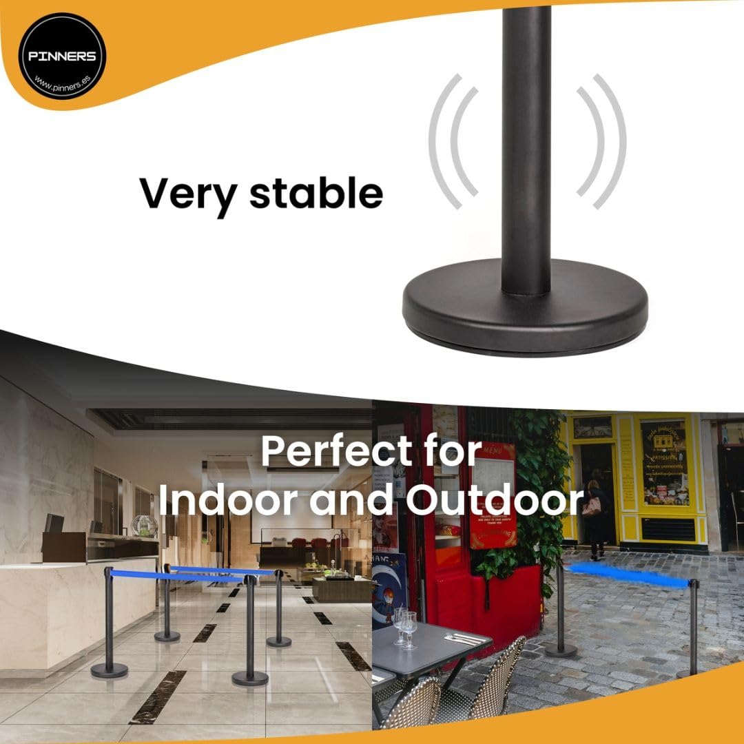 Poste Separador Cinta Extensible 3 metros (2uds) Azul - Imagen 3