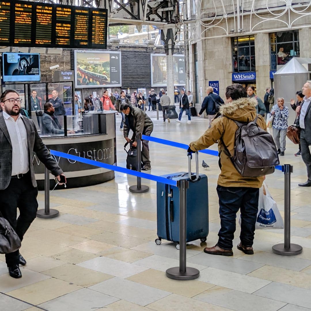 Poste Separador Cinta Extensible 3 metros (2uds) Azul - Imagen 8